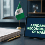 sample and template for Nigeria affidavit of reconciliation of names affidavit for married woman reconciling her maiden name and her husband's surname after marriage on documents