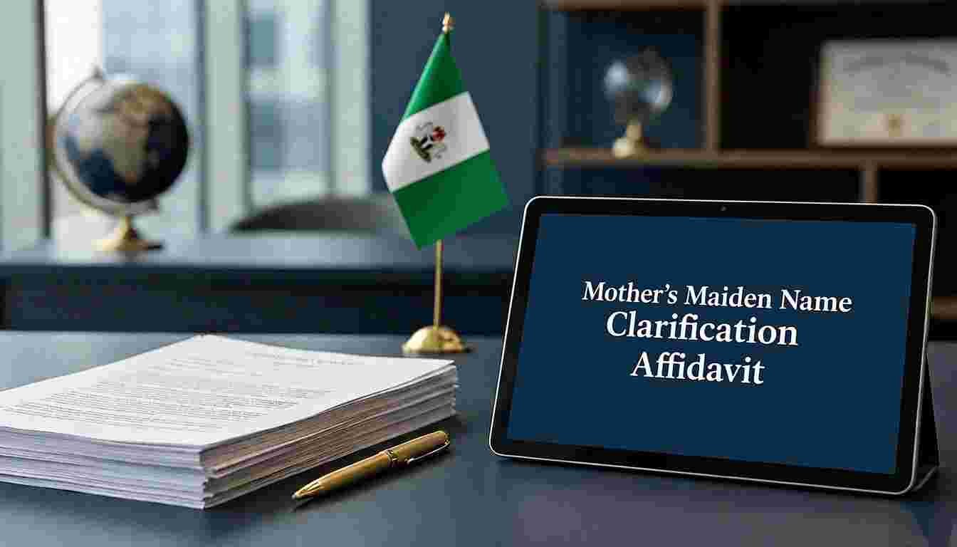 Nigeria mother's maiden name clarification affidavit template sample