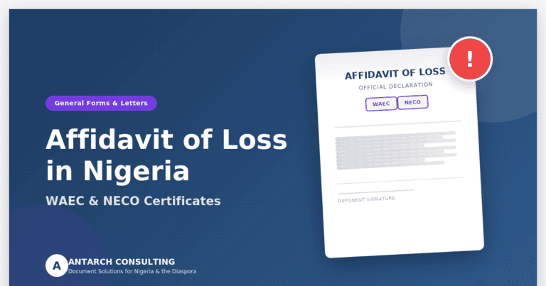 lost WAEC Certificate affidavit in Nigeria
