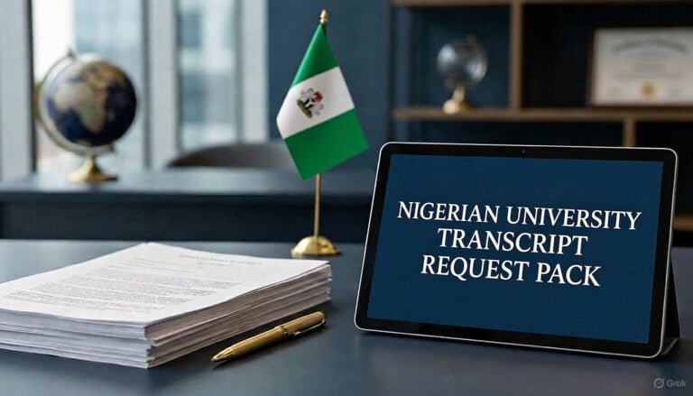 Nigerian University request transcript from Nigerian university template and guide