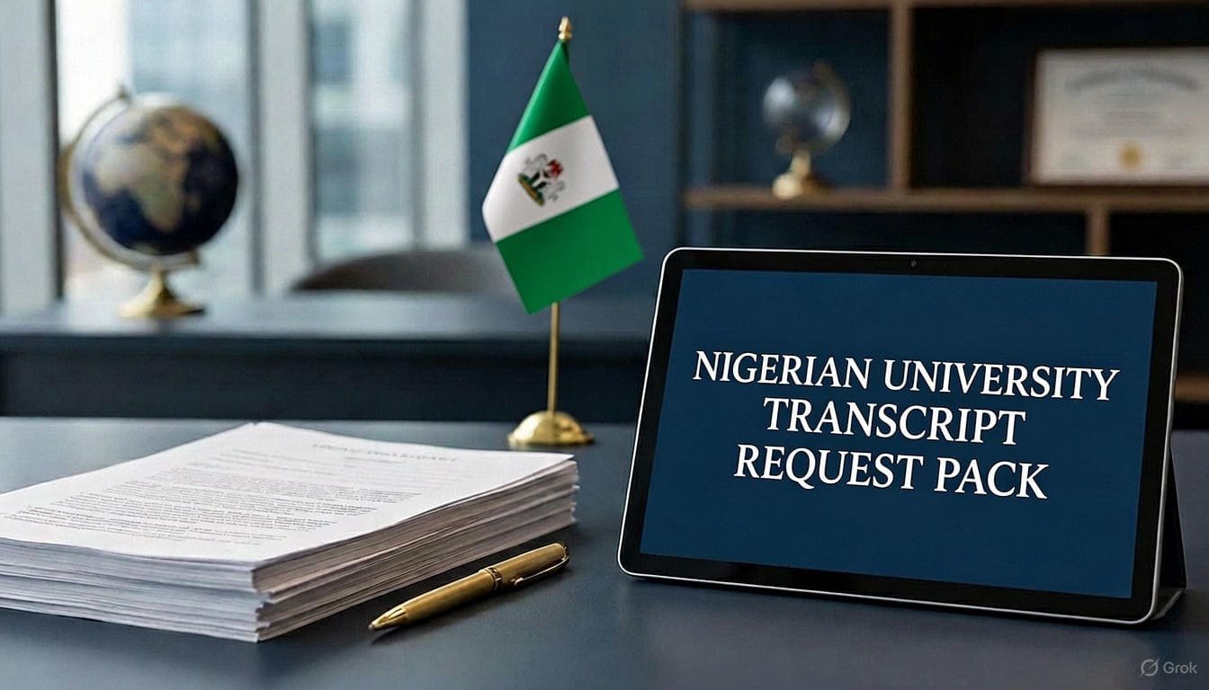Nigerian University request transcript from Nigerian university template and guide
