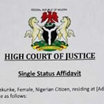 Nigeria single status affidavit template kit for Nigerians who want to get married abroad