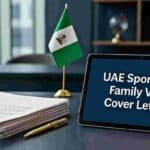 UAE family residence visa sponsor cover letter template for UAE application from Nigeria