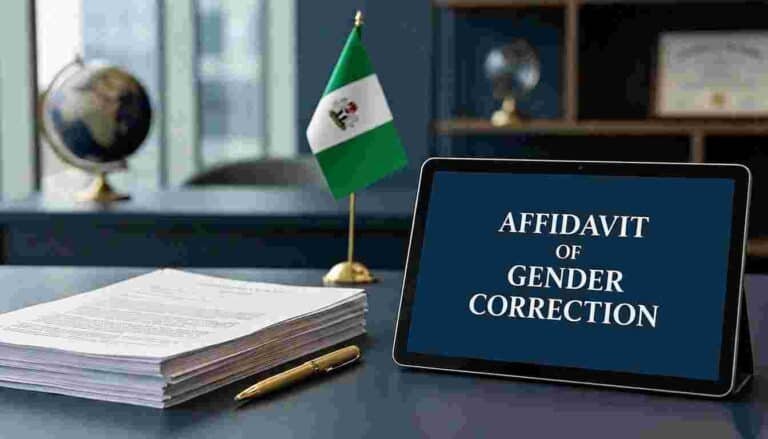 affidavit of gender correction in Nigeria