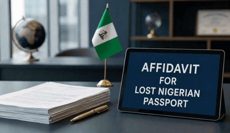 Lost Nigerian Passport Affidavit for replacing missing Nigerian passport